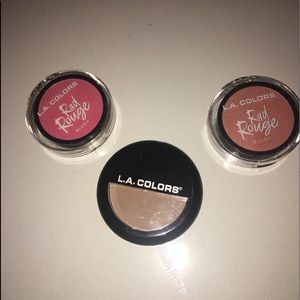 2LA colors red rose blush 1 LA pressed powder